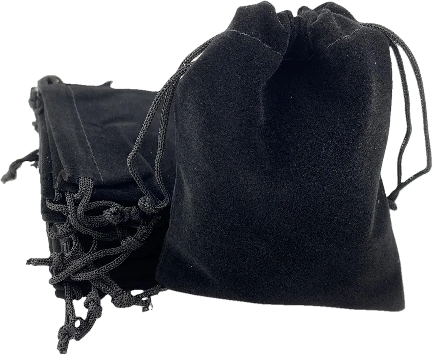 Palmhomee Pack of 48 3.6x4.8 Inch Velvet Drawstring Bags Gift Bag Velvet Pouch For Jewelry Wedding and Party Favor (Black)