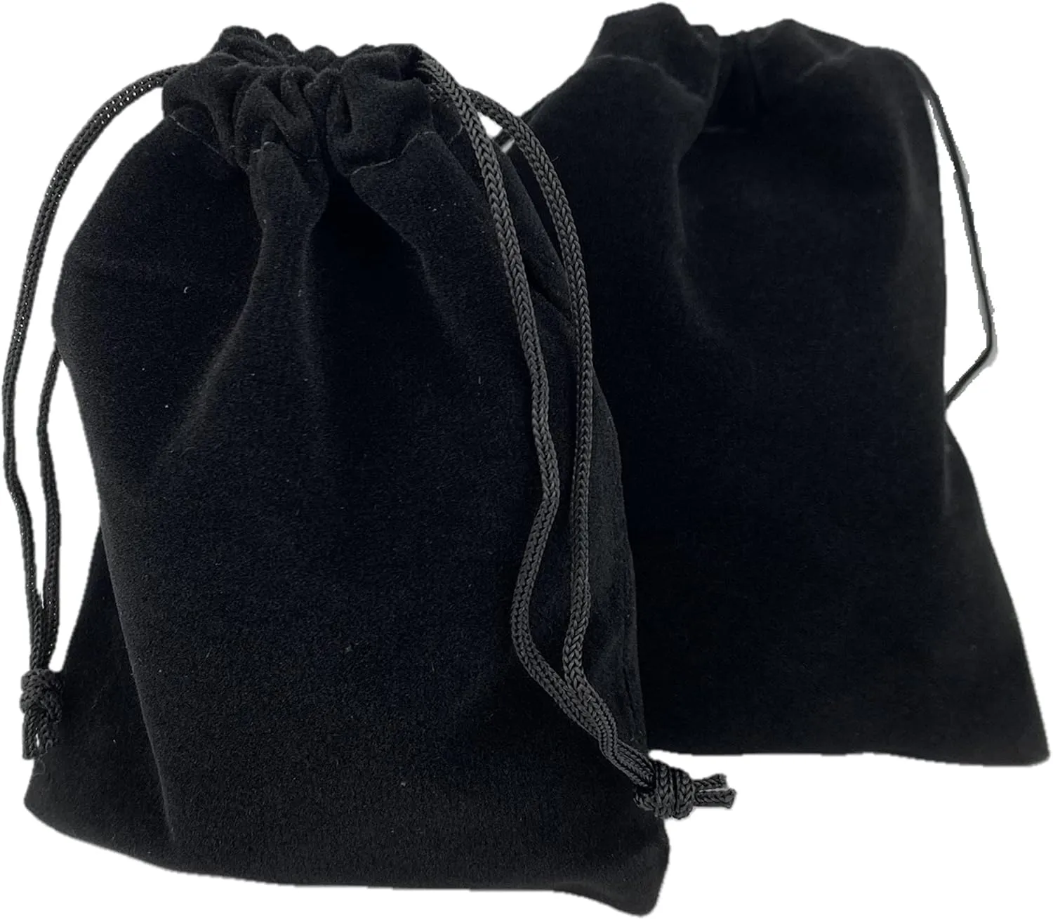 Palmhomee Pack of 48 3.6x4.8 Inch Velvet Drawstring Bags Gift Bag Velvet Pouch For Jewelry Wedding and Party Favor (Black)