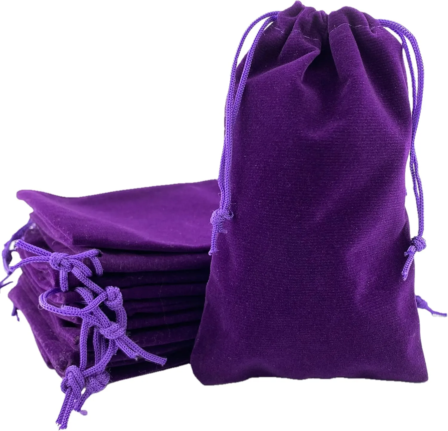 Palmhomee Pack of 48 4x6 Inch Velvet Drawstring Bags Gift Bag Velvet Pouch For Jewelry Wedding and Party Favor (Purple)