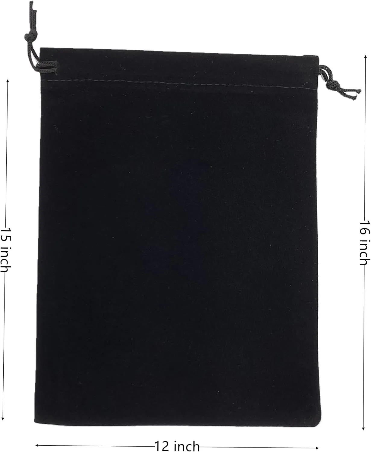 Palmhomee Pack of 6 12x16 Inch Velvet Drawstring Bags Gift Bag Velvet Pouch For Jewelry Wedding and Party Favor (Black)