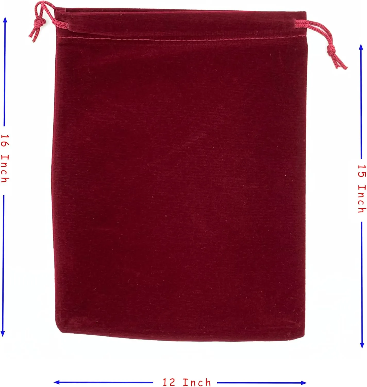 Palmhomee Pack of 6 12x16 Inch Velvet Drawstring Bags Gift Bag Velvet Pouch For Jewelry Wedding and Party Favor (Burgundy)