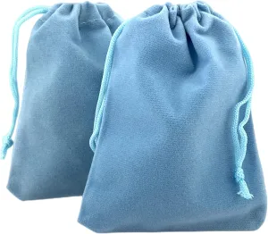 Palmhomee Pack of 6 12x16 Inch Velvet Drawstring Bags Gift Bag Velvet Pouch For Jewelry Wedding Toy and Party Favor (Sky Blue)