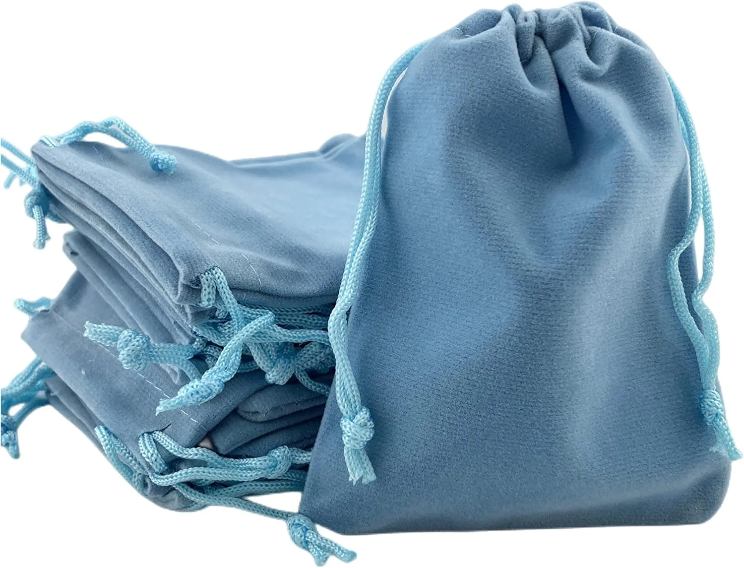 Palmhomee Pack of 6 12x16 Inch Velvet Drawstring Bags Gift Bag Velvet Pouch For Jewelry Wedding Toy and Party Favor (Sky Blue)