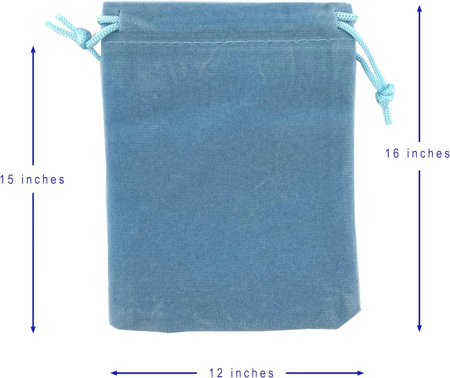 Palmhomee Pack of 6 12x16 Inch Velvet Drawstring Bags Gift Bag Velvet Pouch For Jewelry Wedding Toy and Party Favor (Sky Blue)
