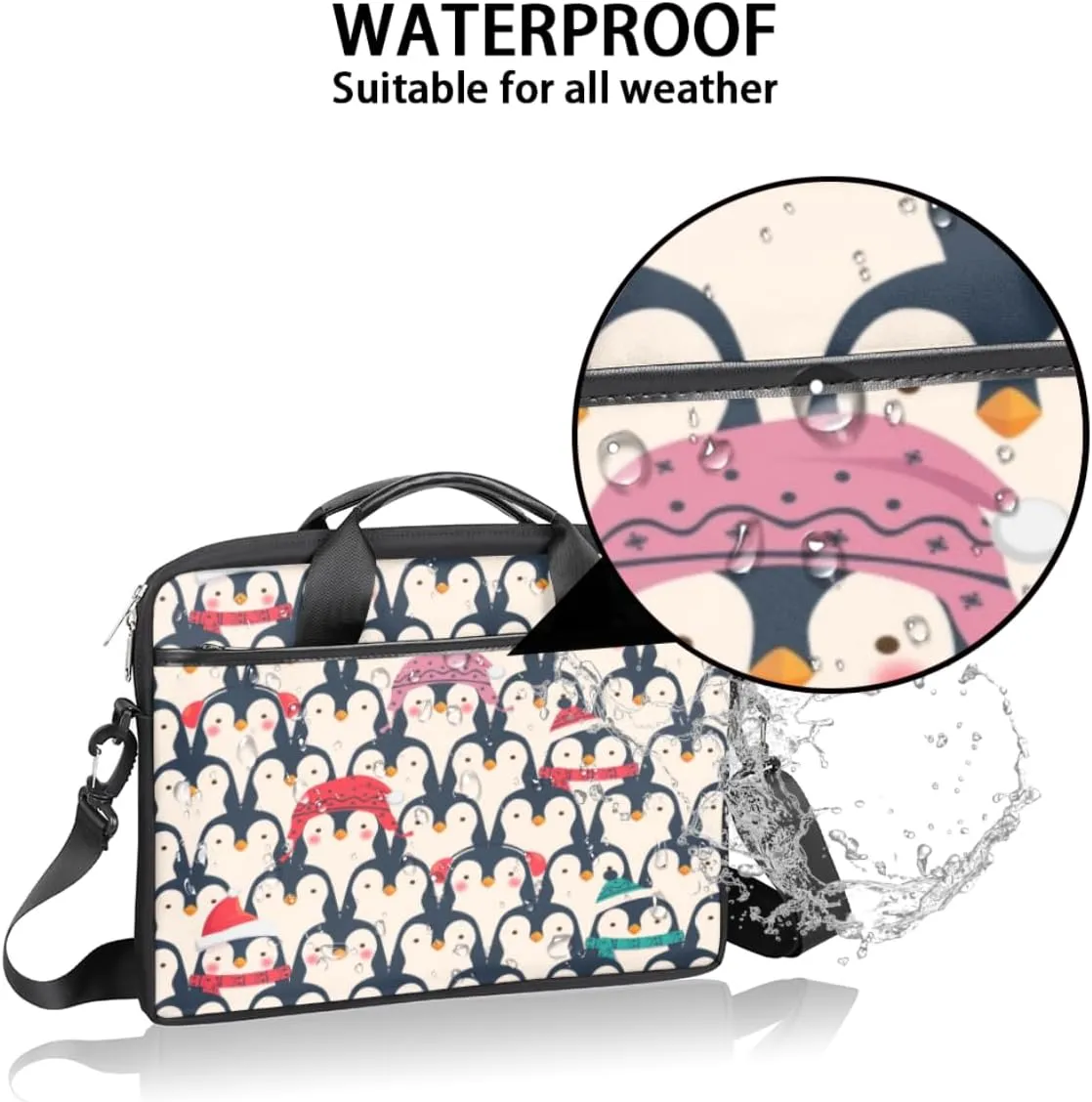 Paris Butterflys Laptop Bag for Men Women 13-15 Inch Case Bags Sleeve Shoulder with Anti Slip Removable The Pad Straps