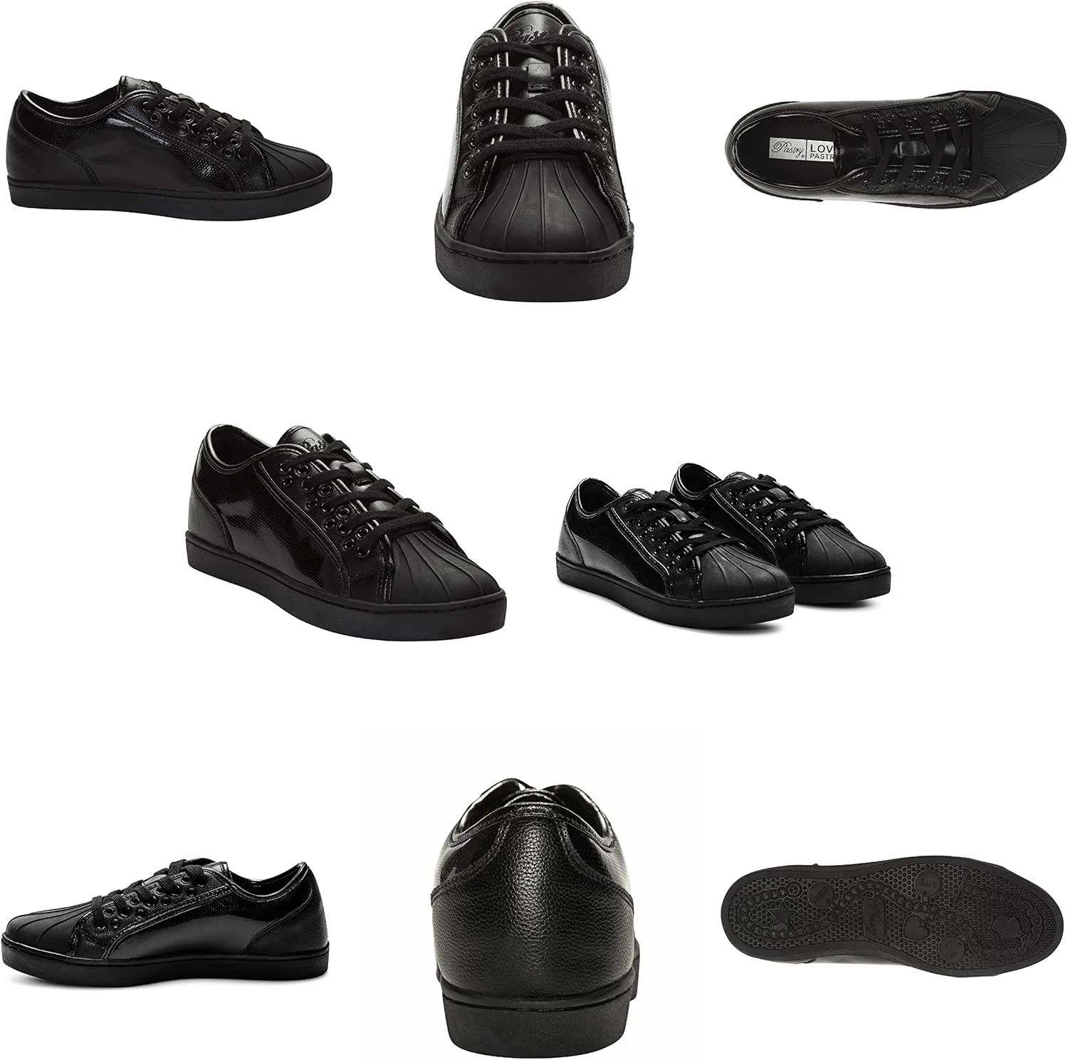 Pastry Unisex Fashion Sneakers – Glossy, Paris Praline Style, Black & White