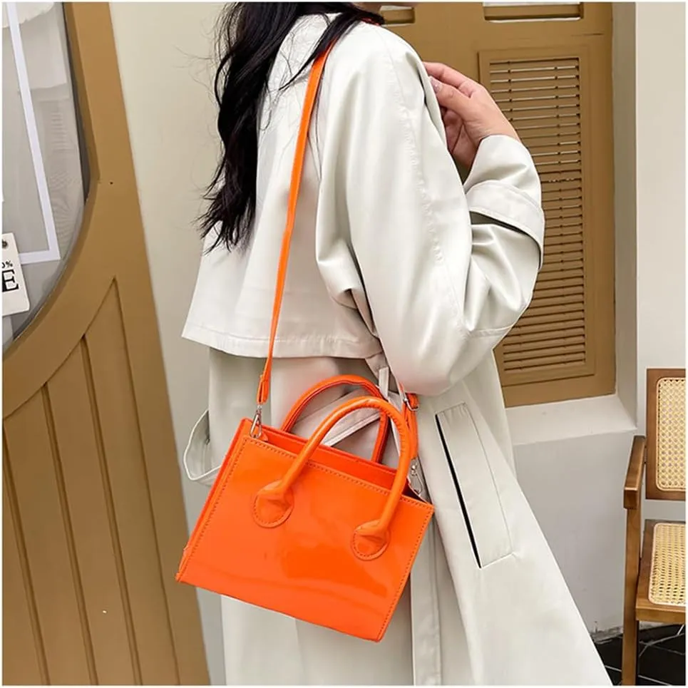 Patent Leather Handbag Shinny Clutch Purse Mini Shoulder Bag Evening Purse for Women