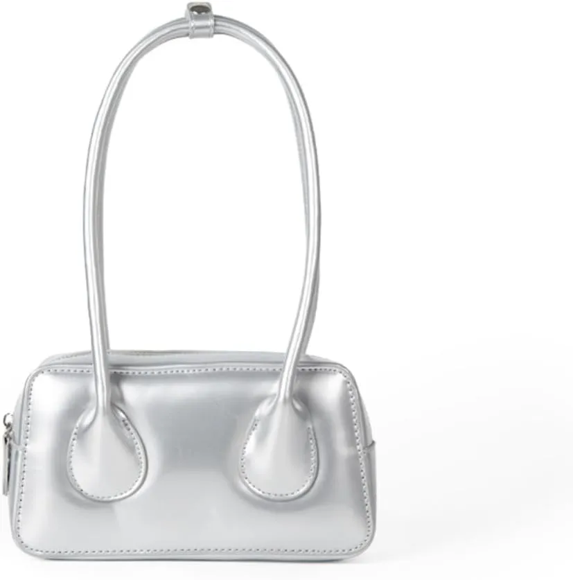 Patent Leather Shoulder Bag for Women Top Handle Bag Cute Versatile Satchel Handbag Purses Aesthetic Underarm Bag