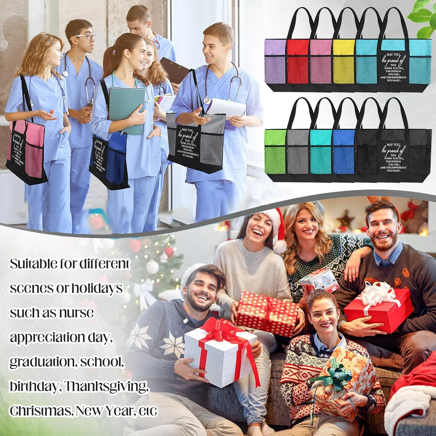 Paterr Nurse Tote Bags Employee Appreciation Gift for Coworker May You Be Proud of the Work Sign Nurse Bag