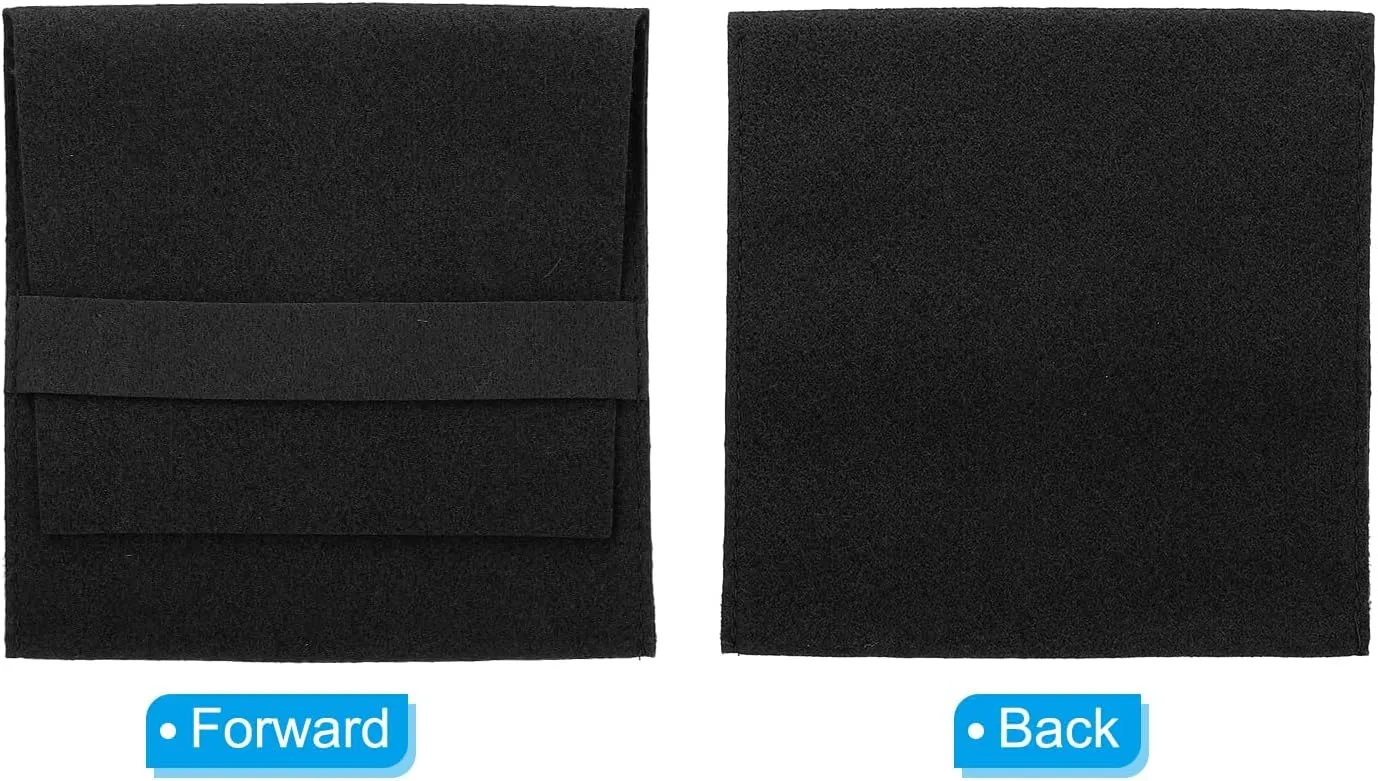 PATIKIL 10x10cm Jewelry Pouches with Band, 8 Pack Microfiber Portable Soft Storage Bags Packaging for Necklace Bracelet Earring Watch Rings Brooch, Black