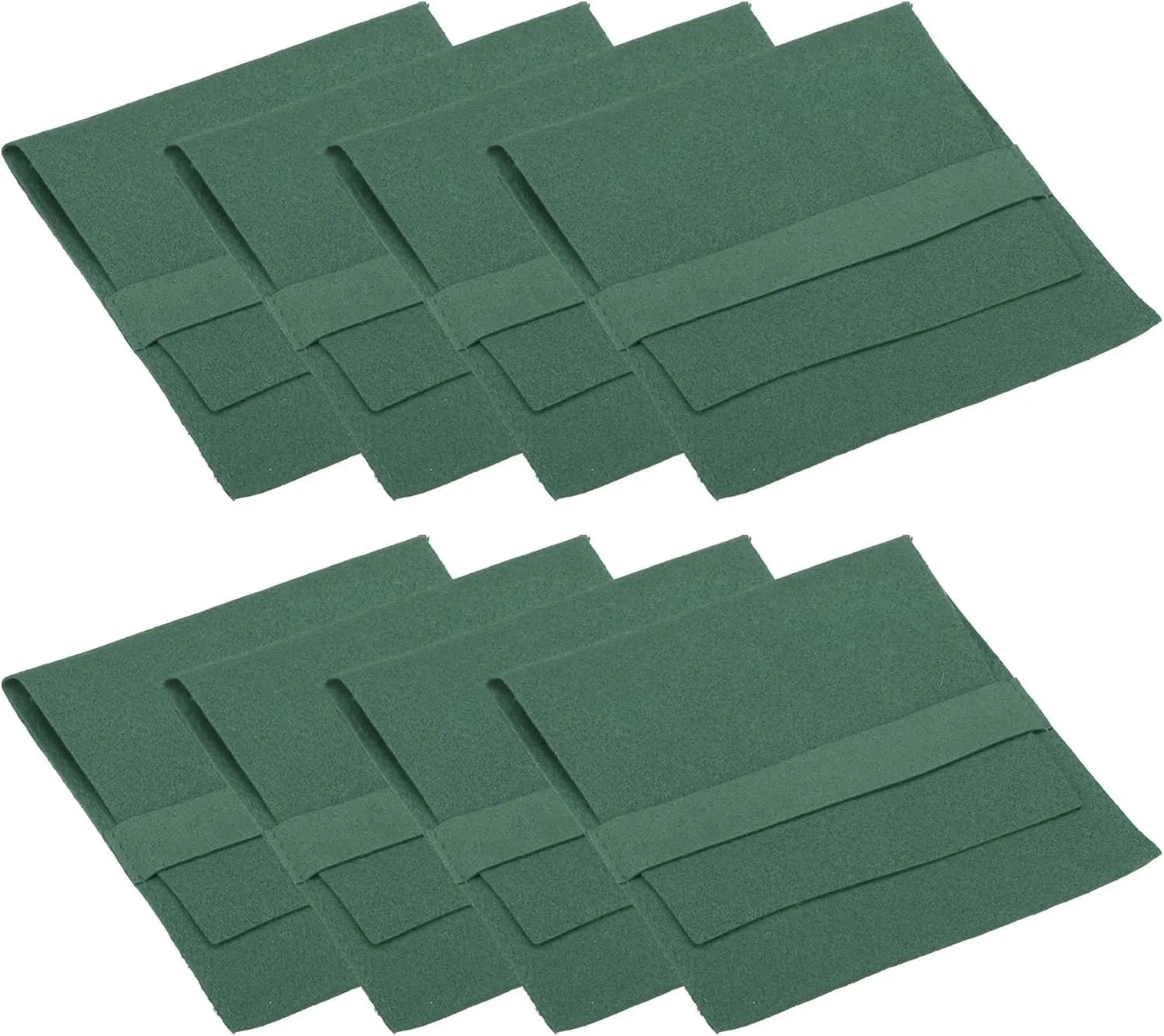 PATIKIL 10x10cm Jewelry Pouches with Band, 8 Pack Microfiber Portable Soft Storage Bags Packaging for Necklace Bracelet Earring Watch Rings Brooch, Dark Green