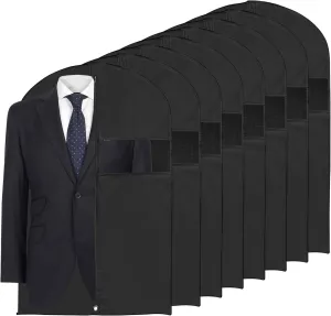 PATIKIL 40 Inch Long Garment Bag for Closet Storage and Travel 8 Pack Waterproof Suit Protector Bags with Clear Window & Zipper for Hanging Clothes for Women Men Coat Jacket (40"x24")