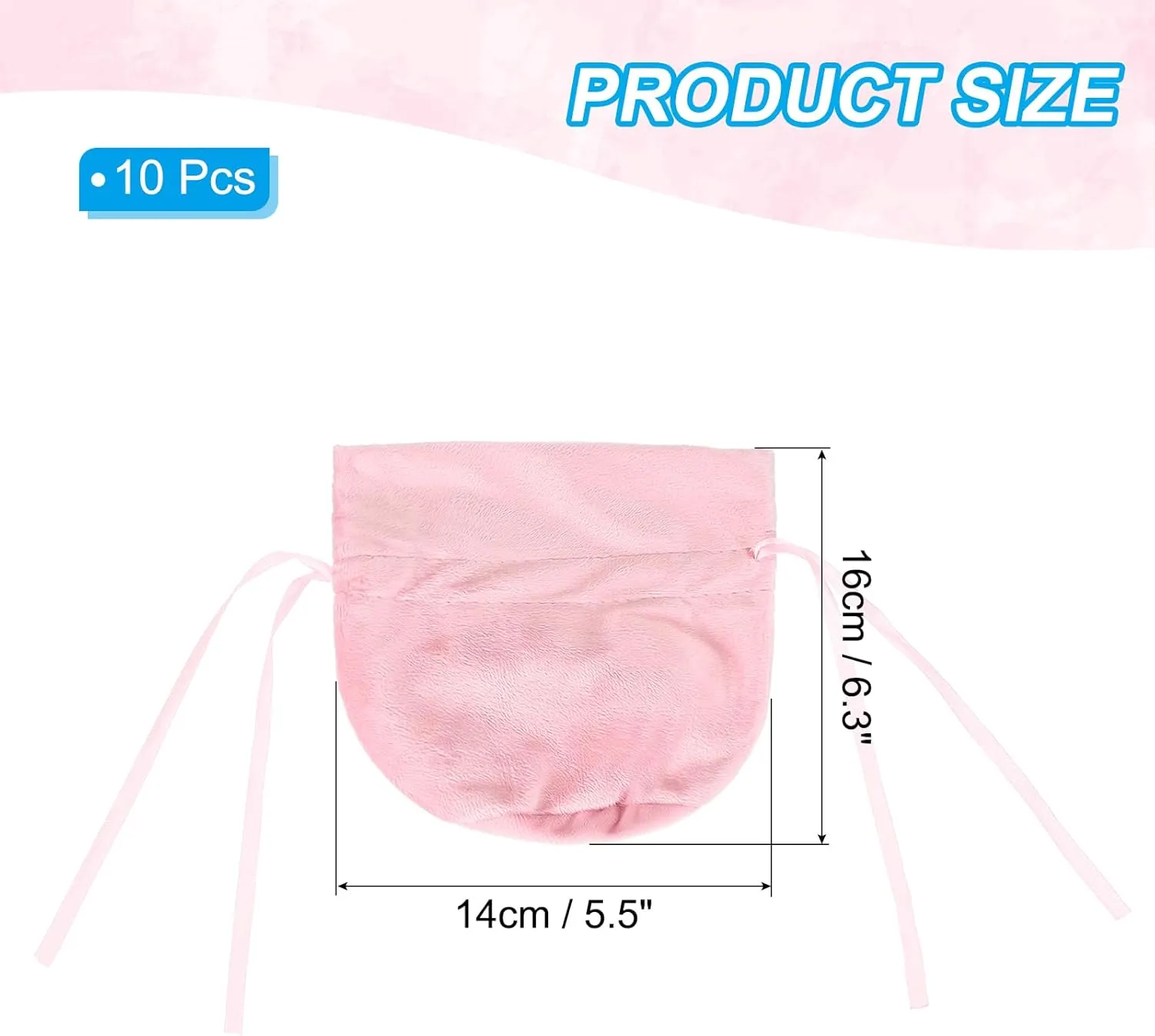 PATIKIL Velvet Drawstring Bags 6"x6", 10 Pcs Velvet Gift Bag with Pearl, Mini Candy Packaging Storage Pouches for Christmas Jewelry Webbing Party Favor, Pink