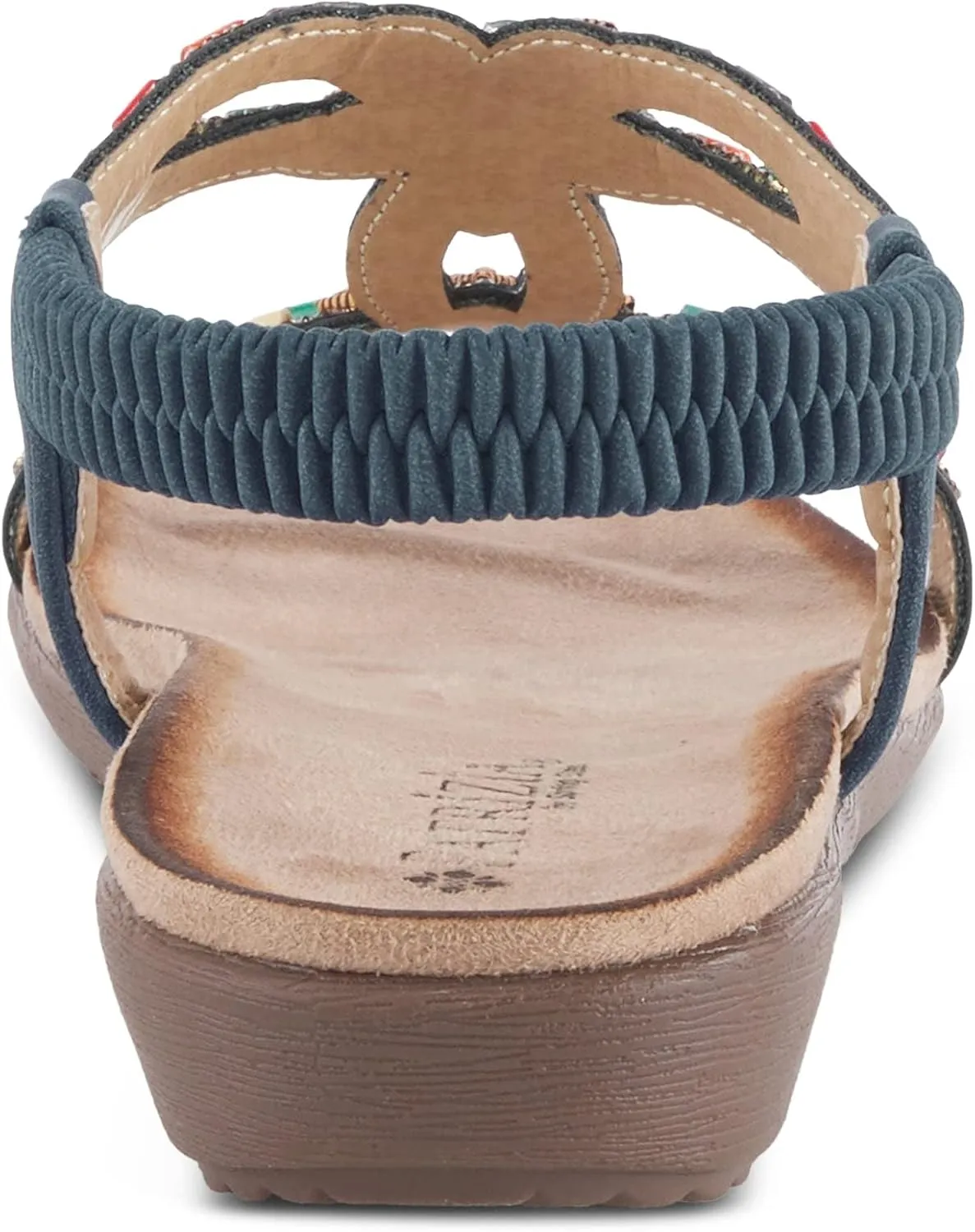 PATRIZIA Volcanic Women's Slingback T-Strap Sandals – Sandals with Slip-On Comfort, Microsuede Insole, Beaded Floral Design
