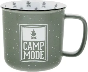 Pavilion Gift Company - Camp Mode Ceramic 18-ounce Mug, Green with Speckled Finish, Durable Thick Walled Camping Style Coffee Cup, Campfire Mug, Cabin Decor, RV Accessories, 1 Count