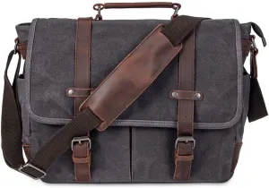 peacechaos Messenger Bag for Men, Briefcases 15.6" Laptop Bag Crossbody Satchel Bags for Computer Work Office Bag