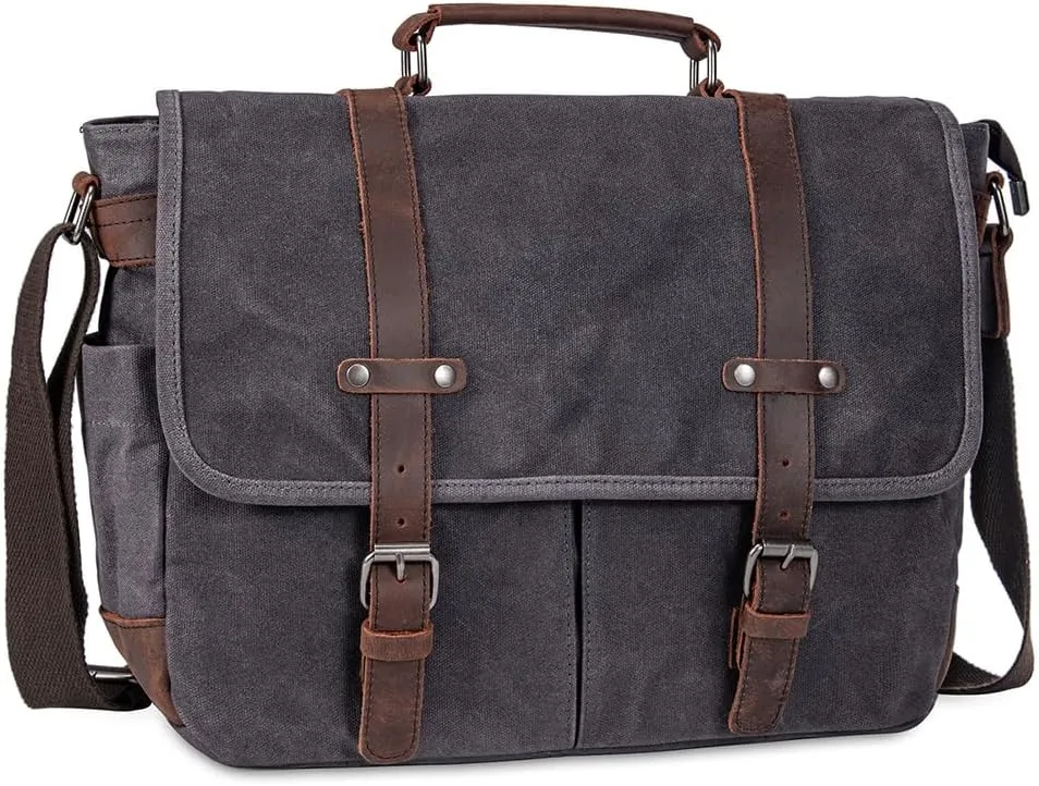 peacechaos Messenger Bag for Men, Briefcases 15.6" Laptop Bag Crossbody Satchel Bags for Computer Work Office Bag