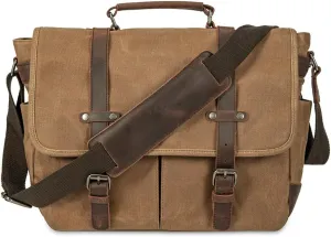 peacechaos Messenger Bag for Men, Briefcases 15.6" Laptop Bag Crossbody Satchel Bags for Computer Work Office Bag