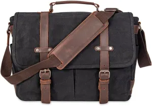 peacechaos Messenger Bag for Men, Briefcases 15.6" Laptop Bag Crossbody Satchel Bags for Computer Work Office Bag