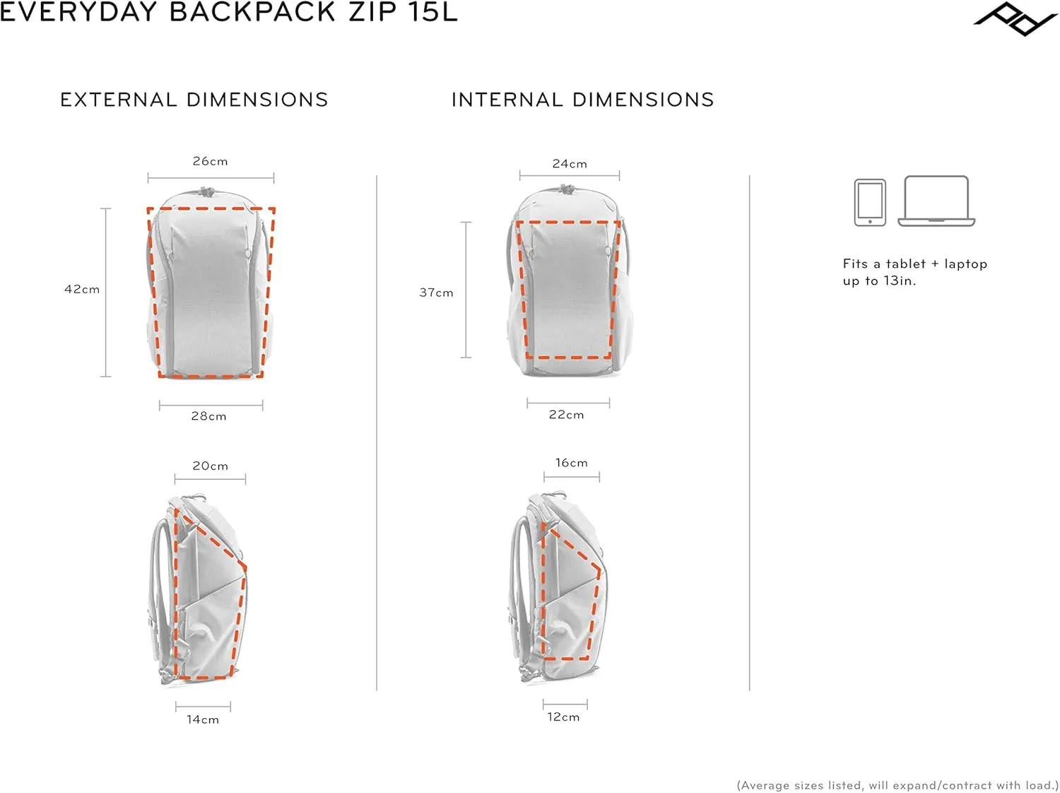 Peak Design Everyday Backpack Zip 15L Bone, Carry-on Backpack with Laptop Sleeve (BEDBZ-15-BO-2)