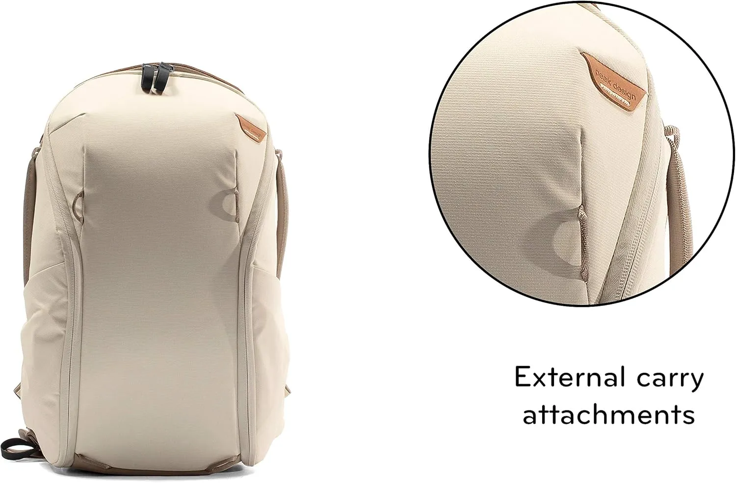 Peak Design Everyday Backpack Zip 15L Bone, Carry-on Backpack with Laptop Sleeve (BEDBZ-15-BO-2)