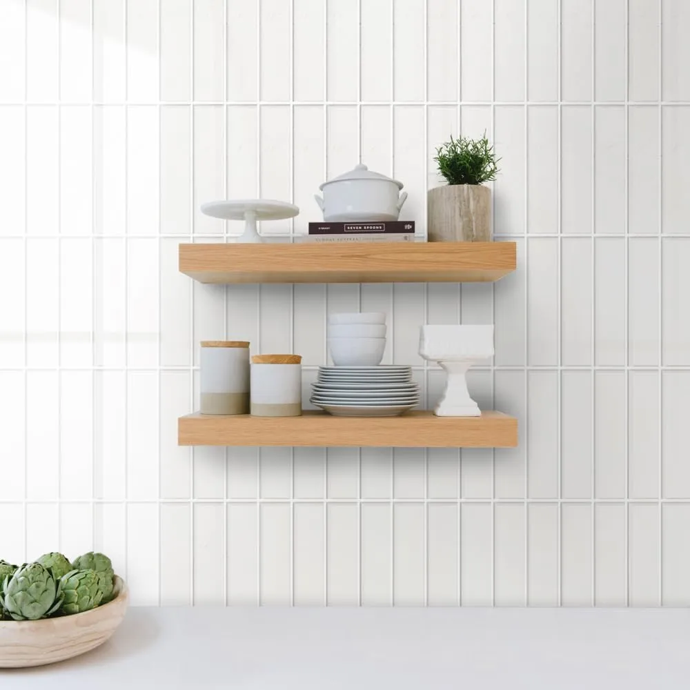 Peel and Stick Subway Tile Backsplash (Luxury Stone Composite - Ceramic White 2.5" x10"Brick x 42 pcs) for Kitchen, Bathroom, Accent Wall - Tile for Remodelling