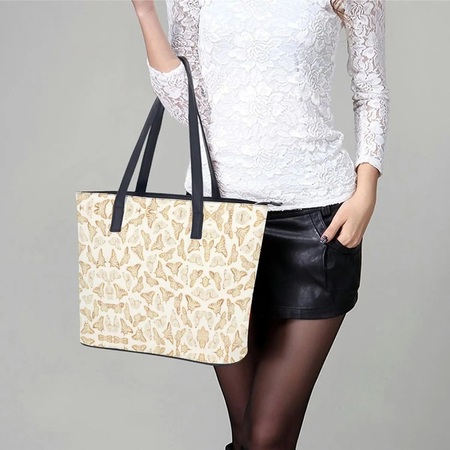 Penguin Bird Large Capacity Portable Leather Handbag