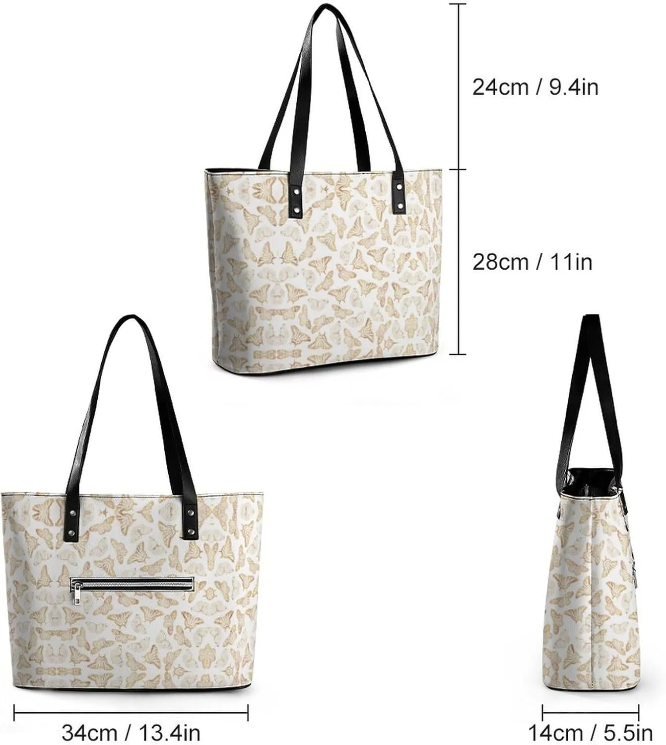 Penguin Bird Large Capacity Portable Leather Handbag