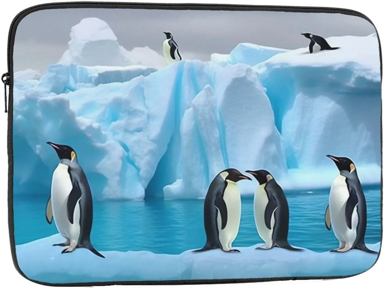 Penguins On The Iceberg Laptop Case 10 inch Portable Computer Sleeve Shockproof Fashion Laptop Bag for Women Men Briefcase