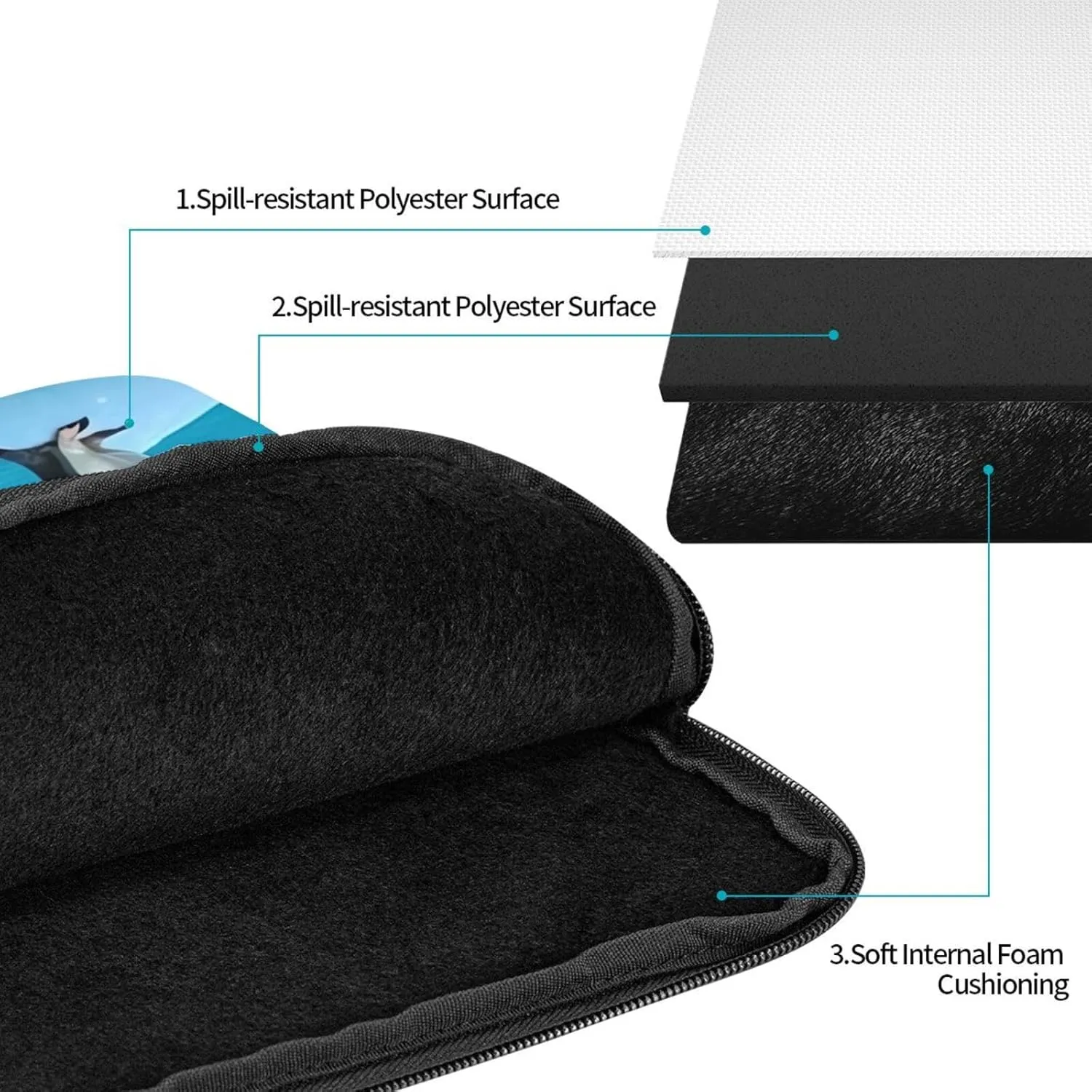 Penguins On The Iceberg Laptop Case 10 inch Portable Computer Sleeve Shockproof Fashion Laptop Bag for Women Men Briefcase