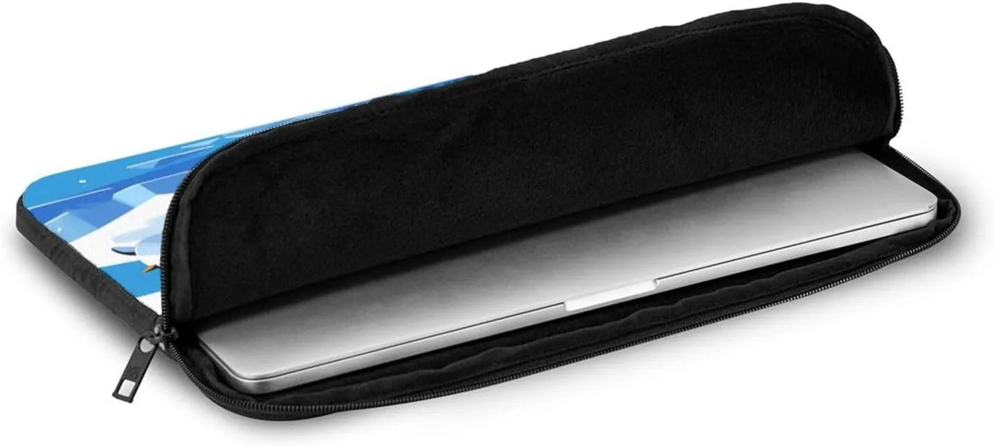 Penguins on The Iceberg Pattern Portable Laptop Sleeve Case 12 inch for Shockproof Protection and Travel Convenience