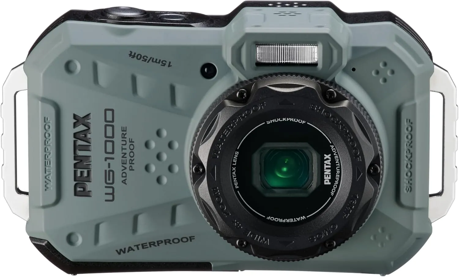 PENTAX WG-1000 Olive Waterproof Digital Compact Camera, Designed for Casual Outdoor and Underwater Photography, Waterproof to a Depth of 15 Meters, for up to one Hour of Continuous Operation