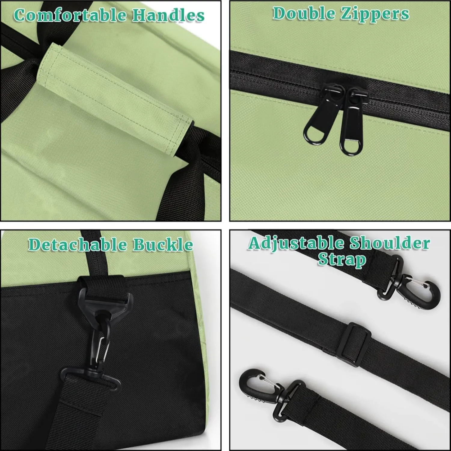 Personalize-Kids-Green-Duffel-Bags With Custom Capital Name Text Dance-Sports-Bags Lightweight Carry-On Overnight Travel Gym for Girls Boys