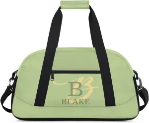 Personalize-Kids-Green-Duffel-Bags With Custom Capital Name Text Dance-Sports-Bags Lightweight Carry-On Overnight Travel Gym for Girls Boys