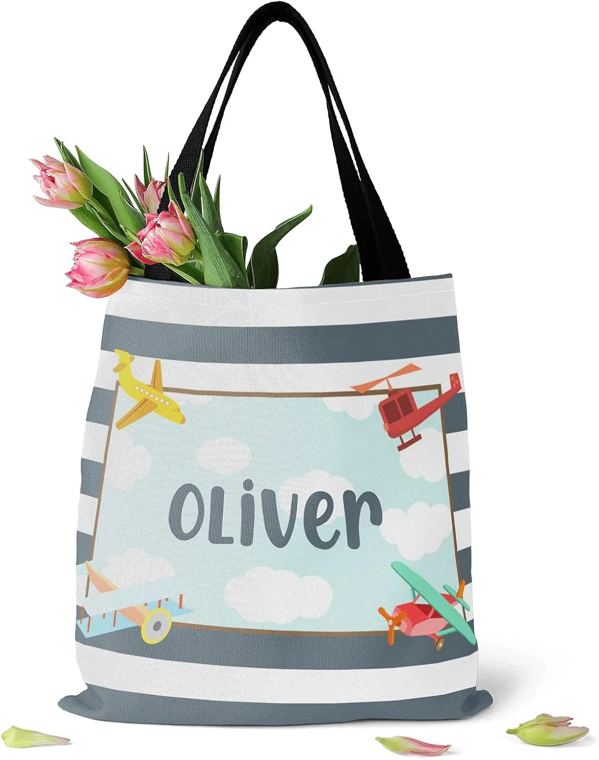 Personalized Canvas Tote Bags for Women Kids, Reusable Bags for Shopping,Travel