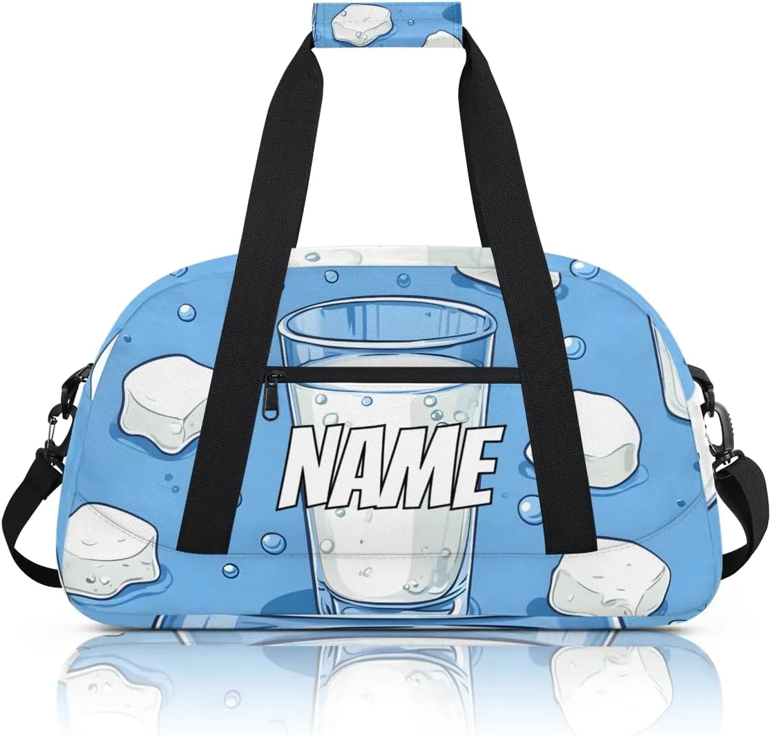 Personalized Custom Gym Bag for Women Men Carry on Milk Cup Travel Duffel Tote Modern Minimalist Overnight Workout Weekender Bag