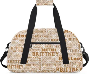 Personalized Duffel Bag Custom Dance Bag for Girls Customized Kids Gymnastics Creative Name Ballet Bag Overnighter Travel Carry on Tote Sport for Boys Backpack Brown