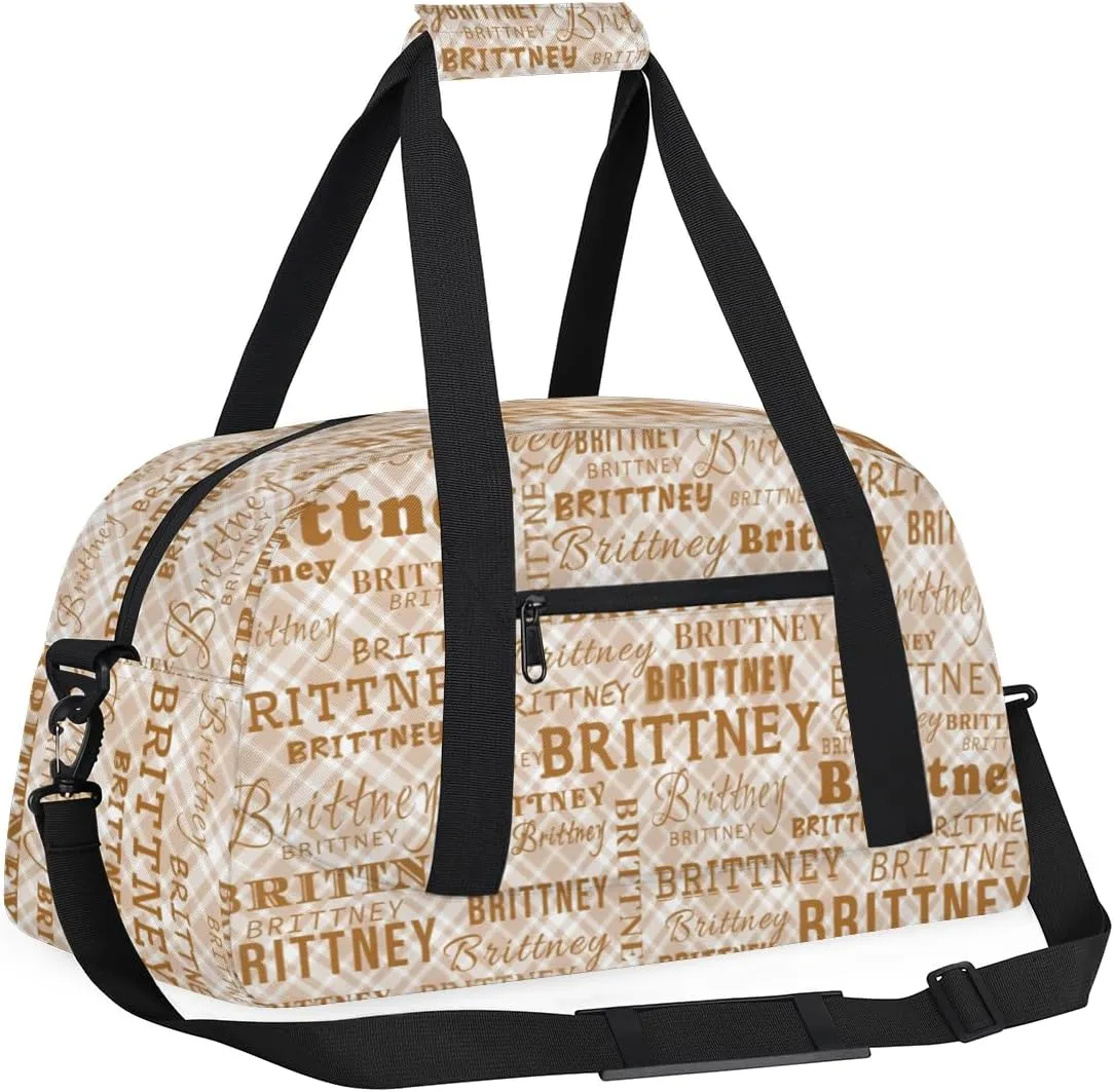 Personalized Duffel Bag Custom Dance Bag for Girls Customized Kids Gymnastics Creative Name Ballet Bag Overnighter Travel Carry on Tote Sport for Boys Backpack Brown