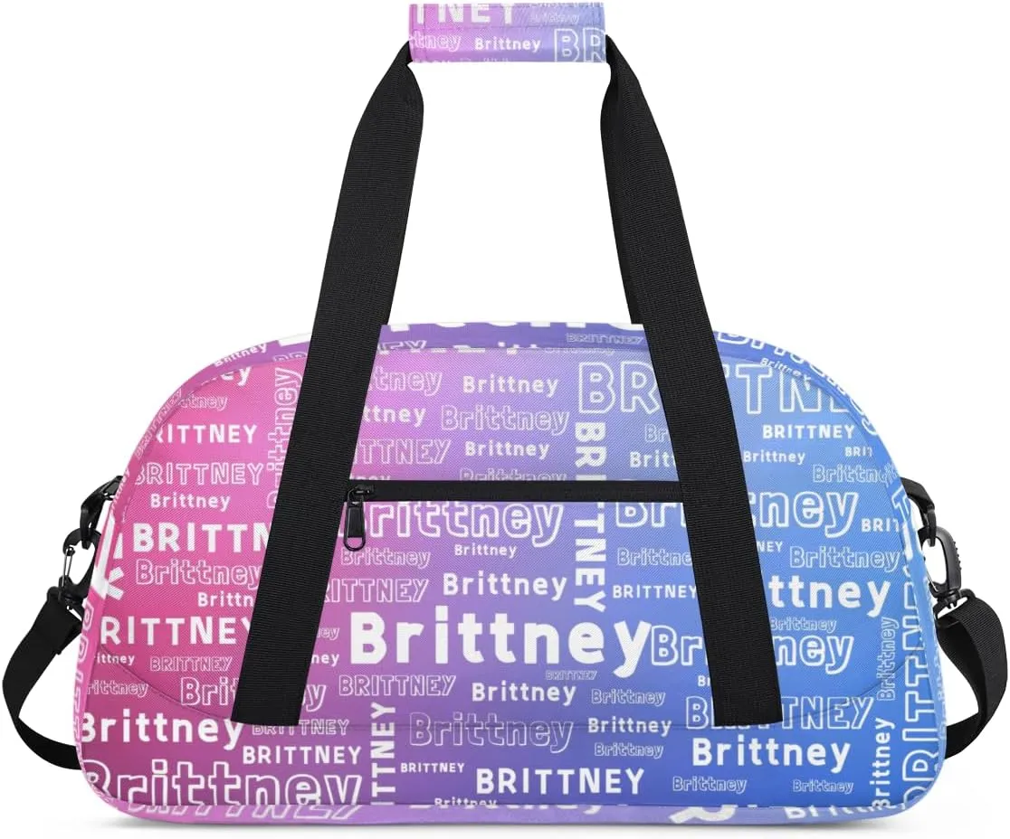 Personalized Duffel Bag Custom Dance Bag for Girls Customized Kids Gymnastics Creative Name Ballet Bag Overnighter Travel Carry on Tote Sport for Boys Backpack Gradient Blue Color