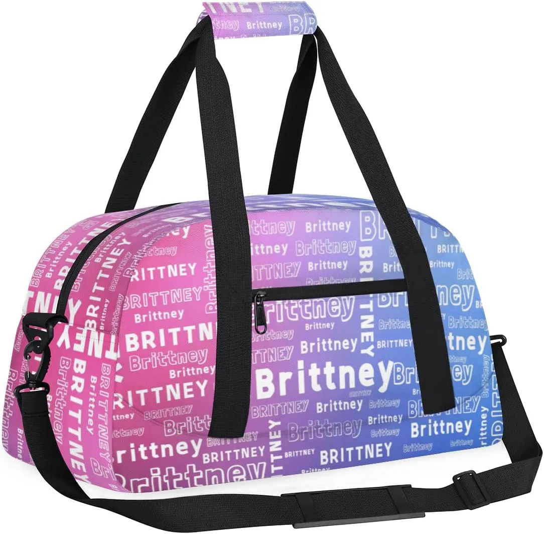 Personalized Duffel Bag Custom Dance Bag for Girls Customized Kids Gymnastics Creative Name Ballet Bag Overnighter Travel Carry on Tote Sport for Boys Backpack Gradient Blue Color