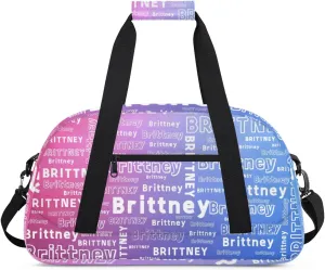 Personalized Duffel Bag Custom Dance Bag for Girls Customized Kids Gymnastics Creative Name Ballet Bag Overnighter Travel Carry on Tote Sport for Boys Backpack Gradient Blue Color