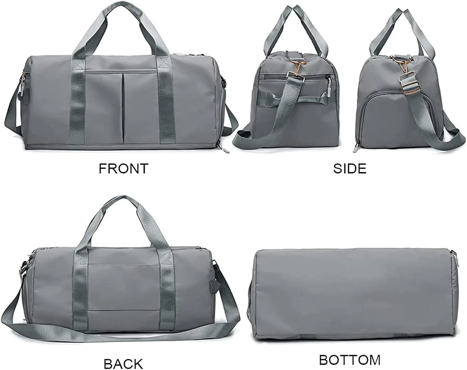 Personalized Duffel Bag Embroidered Sports Gym Bag Travel with Wet Dry Pockets & Shoe Compartment Gift For Groomsman,Bridesmaid (Gray)