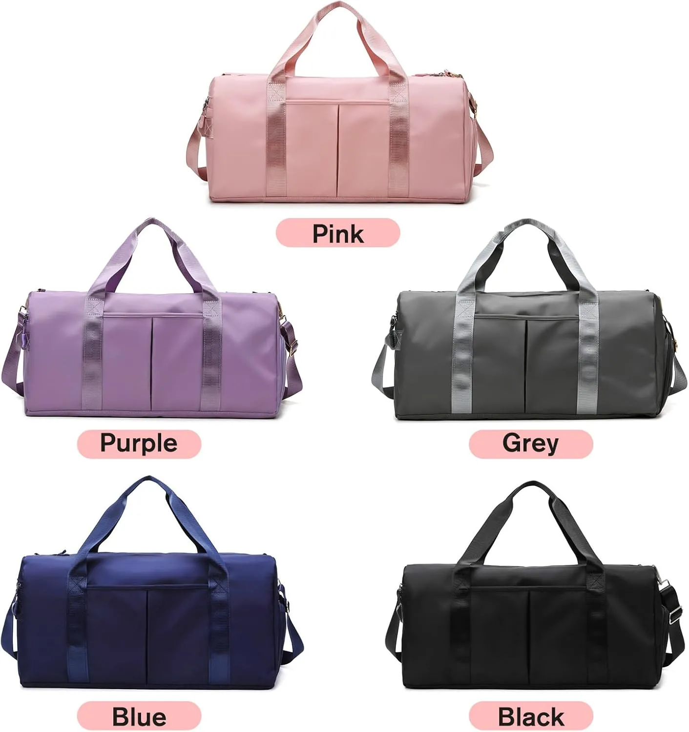 Personalized Duffel Gym Bag for Women,Custom Embroidered Name Weekend Overnight Bag with Shoe Compartment Wet/Dry Pocket
