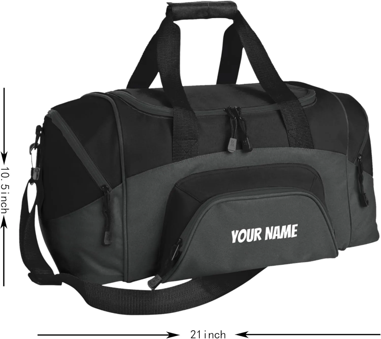 Personalized Duffle Bag Custom Gym Embroidered Bags with Your Name Text for Travel Sports Dance Overnight Bag for Men and Women-Black/True royal