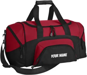 Personalized Duffle Bag Custom Gym Embroidered Bags with Your Name Text for Travel Sports Dance Overnight Bag for Men and Women-True red/Black