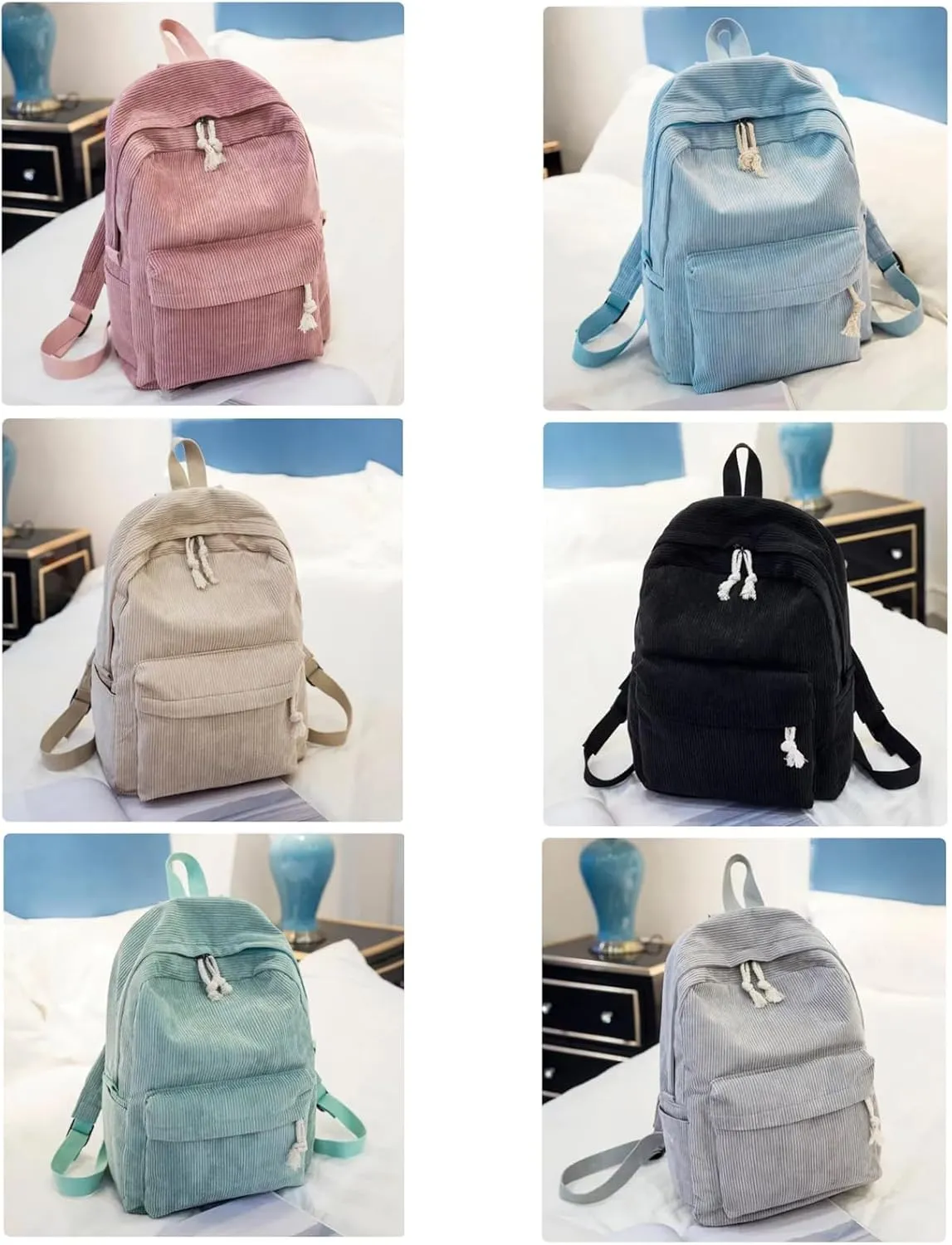 Personalized Embroidered Backpack, Custom Name Backpack, Embroidered Backpack Adult, Corduroy Backpack Kids, Grey, embroidery name