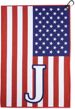 Personalized Gifts for Men, Monogrammed Golf Towels for Golf Bags for Men and Women on Retirement, Birthday, and Christmas - 16”x 24” Microfiber Golf Towel - Initial J