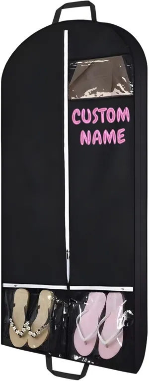 Personalized Suit Garment Bags - Thick Fabric Clothes Protectors for Business Trips, Embroidered 50'' Travel Garment Holders for Priest Nun Robes Ideal for Clergy Outfits, Uniform Cover Bag