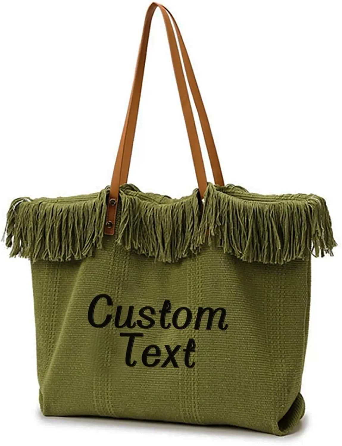 Personalized Tote Bags for Women, Customized Bags with Name/Text, Personalized Embroidered Straw Beach Purses