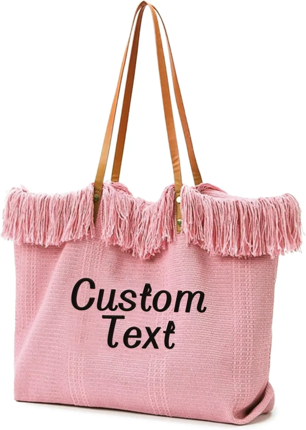 Personalized Tote Bags for Women, Customized Bags with Name/Text, Personalized Embroidered Straw Beach Purses